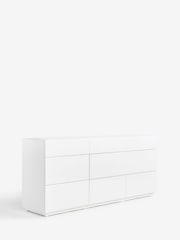 White Sloane Glass 9 Drawer Collection Luxe Chest of Drawers - Image 7 of 8