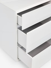 White Sloane Glass 9 Drawer Collection Luxe Chest of Drawers - Image 8 of 8