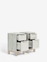 Set of 2 White Bronx Oak Effect Set of 2 Bedside Tables - Image 2 of 9