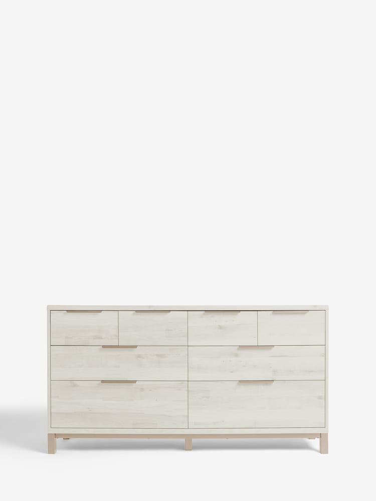 White Bronx Oak Effect 8 Drawer Chest of Drawers - Image 1 of 5