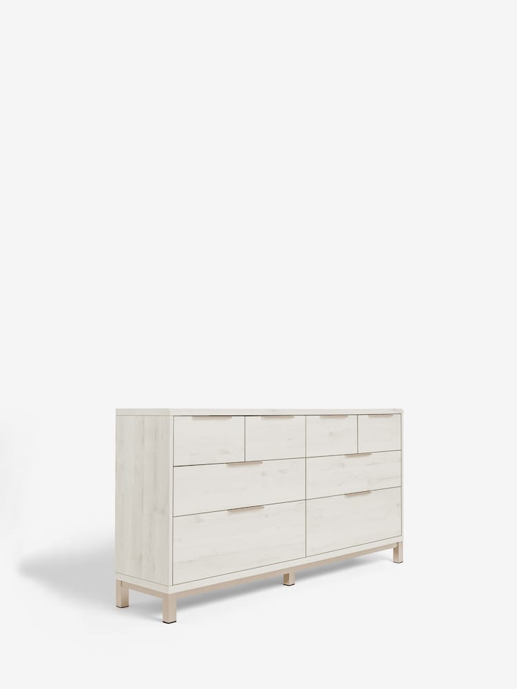 White Bronx Oak Effect 8 Drawer Chest of Drawers - Image 2 of 5