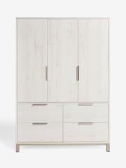 White Bronx Oak Effect Triple, 4 Drawers Wardrobe - Image 1 of 5