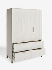 White Bronx Oak Effect Triple, 4 Drawers Wardrobe - Image 3 of 5