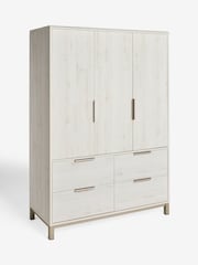 White Bronx Oak Effect Triple, 4 Drawers Wardrobe - Image 4 of 5