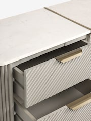 Light Grey Valencia Marble and Mango Wood 9 Drawer Chest of Drawers - Image 6 of 9