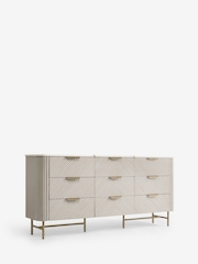 Light Grey Valencia Marble and Mango Wood 9 Drawer Chest of Drawers - Image 7 of 9