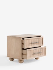Light Natural Bourton Solid Mango 2 Drawer Wide Bedside Table - Image 10 of 10