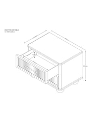 Light Natural Bourton Solid Mango 2 Drawer Wide Bedside Table - Image 8 of 10