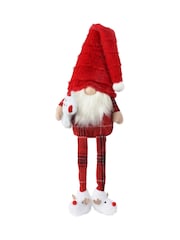 Decoris Red Tartan Christmas Gonk Large Plush Ornament - Image 2 of 2