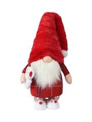 Decoris Red Tartan Christmas Gonk Small Plush Ornament - Image 2 of 2