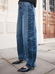 Kontrast-Seitenstreifen Blau - Horseshoe – Barrel-Jeans - Bild 6 von 9