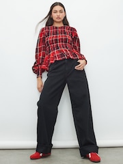 Washed Black Boyfriend Turn Up Jeans - Image 4 of 9