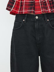 Washed Black Boyfriend Turn Up Jeans - Image 5 of 9