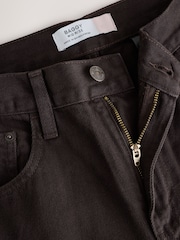 Chocolate Brown Mid Rise Wide Leg Baggy Jeans - Image 2 of 5