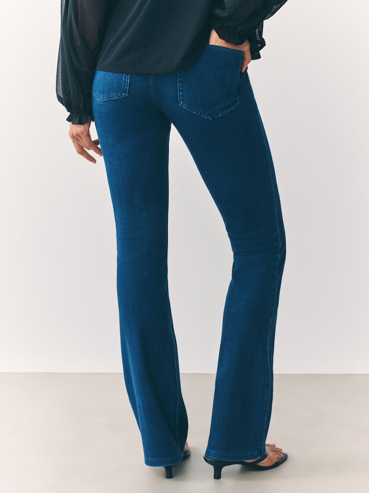 Dark Blue Jersey Denim Bootcut Leggings - Image 2 of 6
