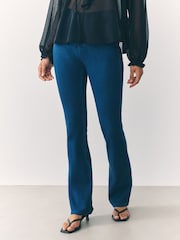 Dark Blue Jersey Denim Bootcut Leggings - Image 3 of 6