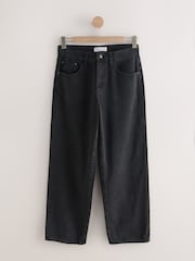 Verwaschenes Schwarz - Mid Rise Wide Leg Baggy Jeans - Bild 6 von 8