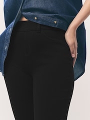 Black Jersey Denim Bootcut Leggings - Image 5 of 9