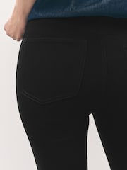 Black Jersey Denim Bootcut Leggings - Image 6 of 9
