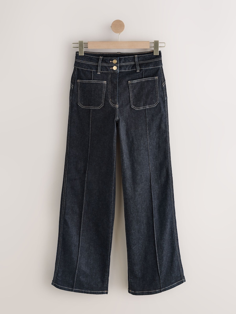 Rinse Blue Slim Lift and Shape Wide Leg Jeans - Image 1 of 3 Rinse Blue Slim Lift and Shape Wide Leg Jeans - Image 1 of 3