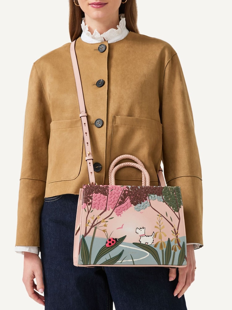 Radley London Medium Pink Spring Meadow Ziptop Grab Bag - Image 1 of 6