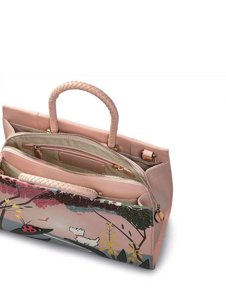 Radley London Medium Pink Spring Meadow Ziptop Grab Bag - Image 6 of 6