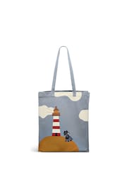Radley London Medium Blue Lighthouse Open Top Tote Bag - Image 1 of 4