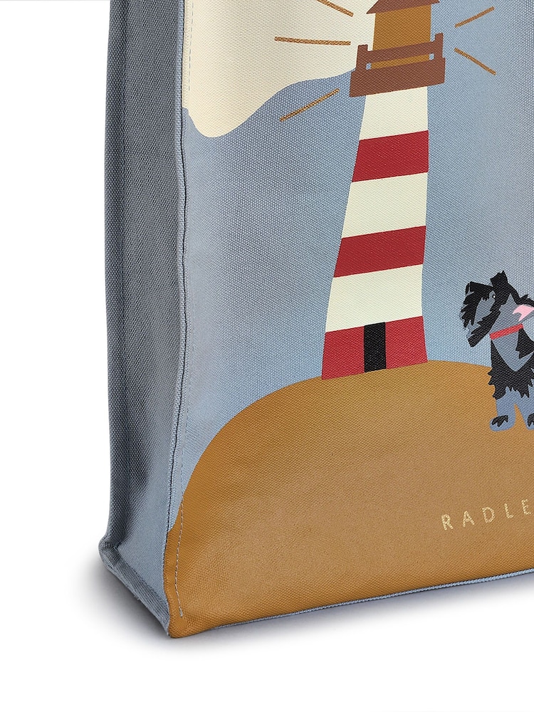 Radley London Medium Blue Lighthouse Open Top Tote Bag - Image 4 of 4