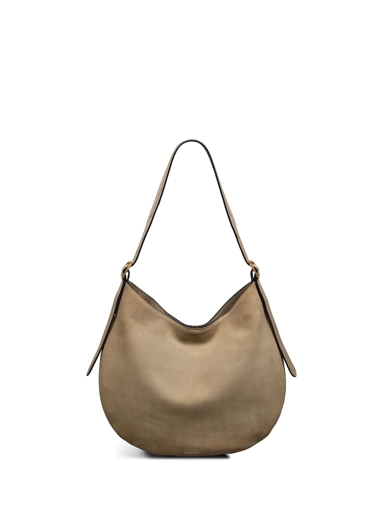 Radley London Large Kensington Place Suede Open Top Nude Shoulder Bag - Image 1 of 5