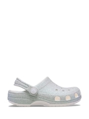 Crocs White Classic Glitter Clogs - Image 1 of 4