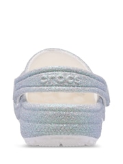 Crocs White Classic Glitter Clogs - Image 3 of 4