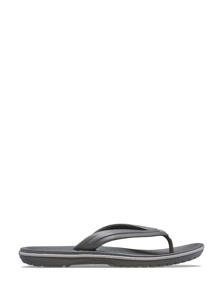 Crocs Grey Crocband Flip Sandals - Image 1 of 5