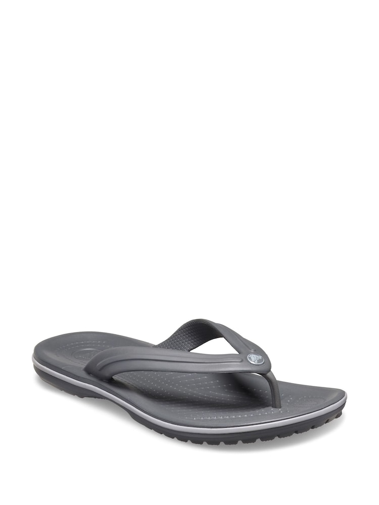 Crocs Grey Crocband Flip Sandals - Image 2 of 5