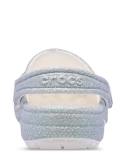 Crocs White Classic Glitter Clogs - Image 3 of 4