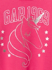Roze - Gap-sweatshirt met grafische print en ronde hals (6mnd-5jr) - Image 3 of 3