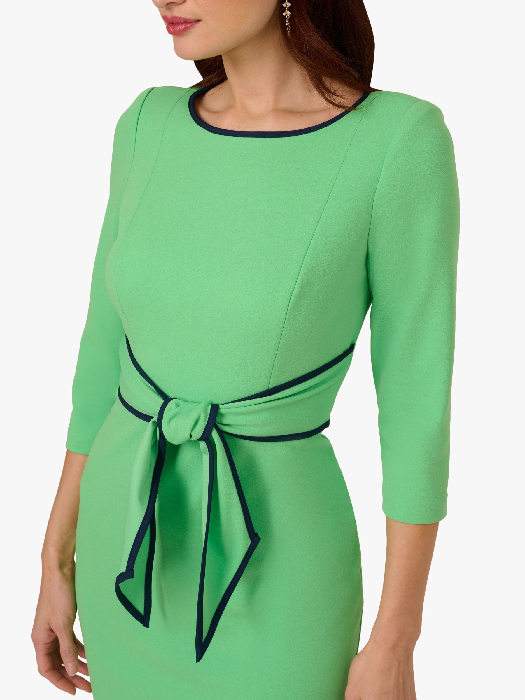 【海外限定】AdriannaPapell ドレス☆Green Knit Crepe Tiered S Buy Adrianna Papell Green Knit Crepe Tiered Sleeve Dress