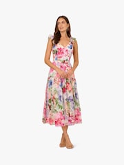Adrianna Papell Sweetheart Midi White Dress - Image 1 of 6