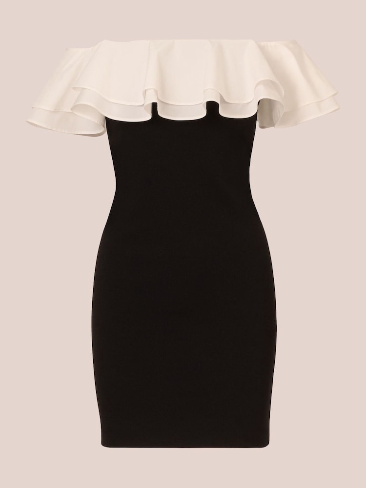 Adrianna by Adrianna Papell Knit Crepe Combo Black Mini Dress - Image 7 of 7 Adrianna by Adrianna Papell Knit Crepe Combo Black Mini Dress - Image 7 of 7