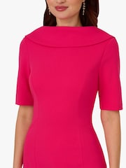 Adrianna Papell Pink Roll Neck Sheath With V Back Dress - Image 4 of 6
