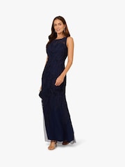 Adrianna Papell Blue Soutache Long Dress - Image 4 of 6