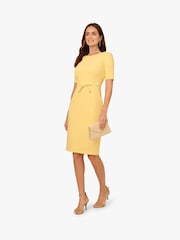 Adrianna Papell Yellow Mini Bow Front Sheath Dress - Image 3 of 6