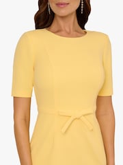 Adrianna Papell Yellow Mini Bow Front Sheath Dress - Image 4 of 6