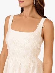 Adrianna Papell Bead Taffeta Bubble White Dress - Image 4 of 6