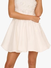 Adrianna Papell Bead Taffeta Bubble White Dress - Image 5 of 6