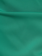 Adrianna Papell Green Scuba Faux Fur Wrap Midi Dress - Image 3 of 6