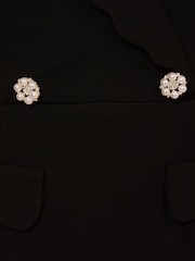 Adrianna Papell Scallop Tuxedo Black Gown - Image 6 of 6