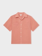 Reiss Dusty Rose Wrexham Organza Twin-Pocket Oversize Shirt - Image 2 of 6