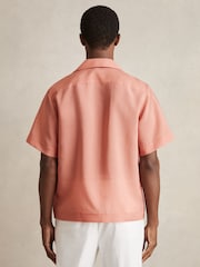 Reiss Dusty Rose Wrexham Organza Twin-Pocket Oversize Shirt - Image 5 of 6