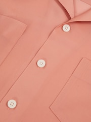 Reiss Dusty Rose Wrexham Organza Twin-Pocket Oversize Shirt - Image 6 of 6