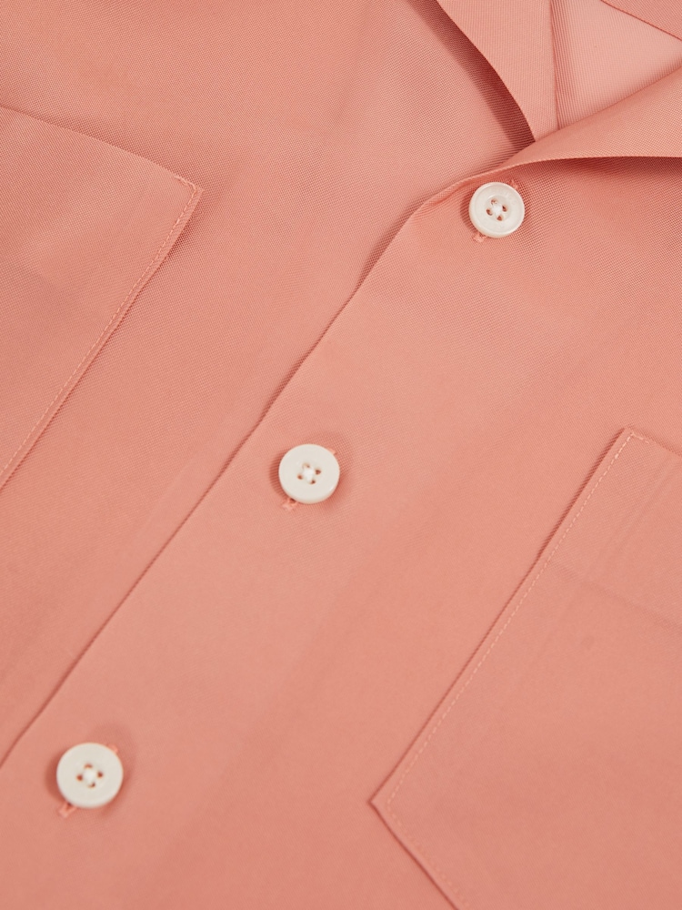 Reiss Dusty Rose Wrexham Organza Twin-Pocket Oversize Shirt - Image 6 of 6